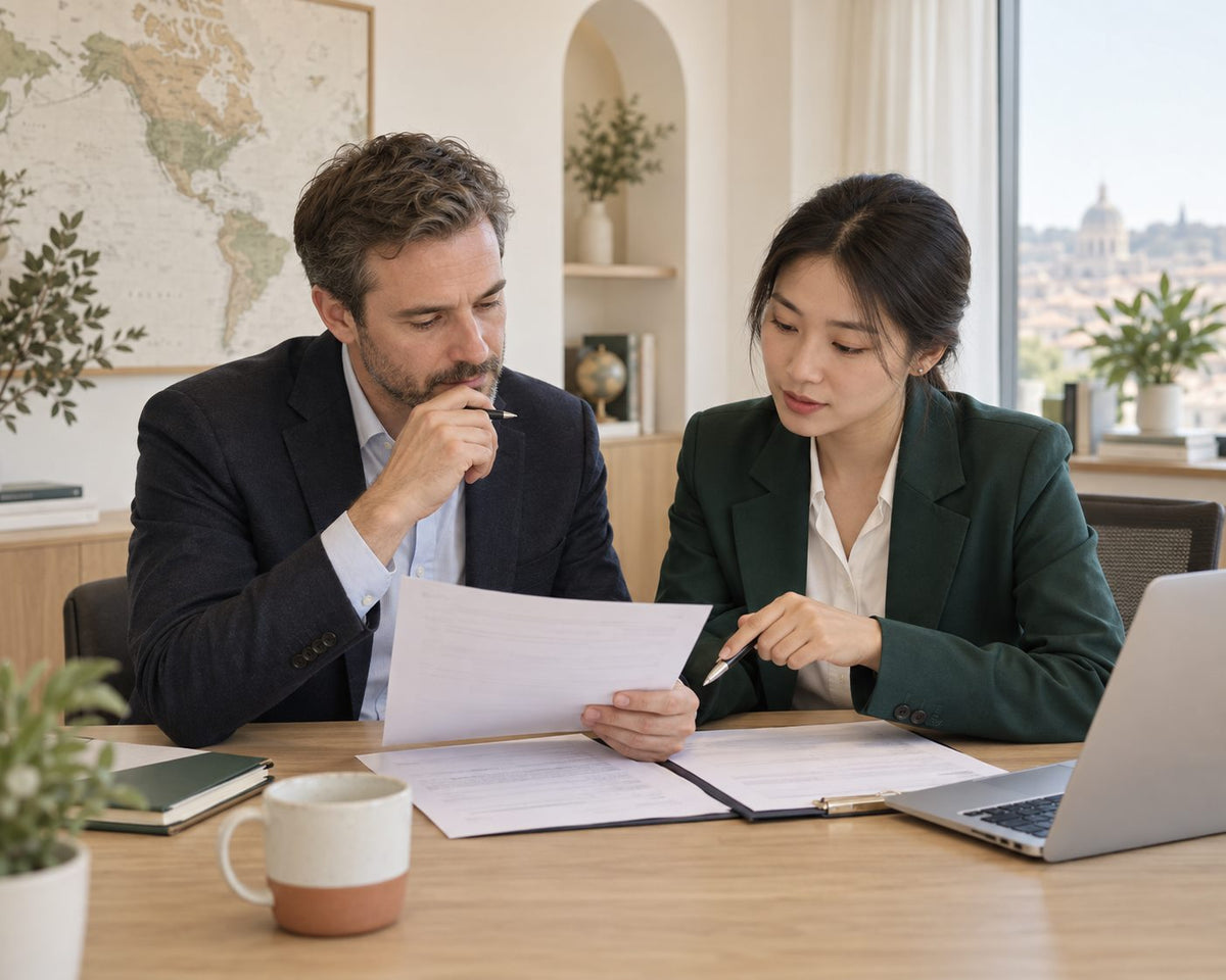 A coordinator reviewing a case file with an insurance partner