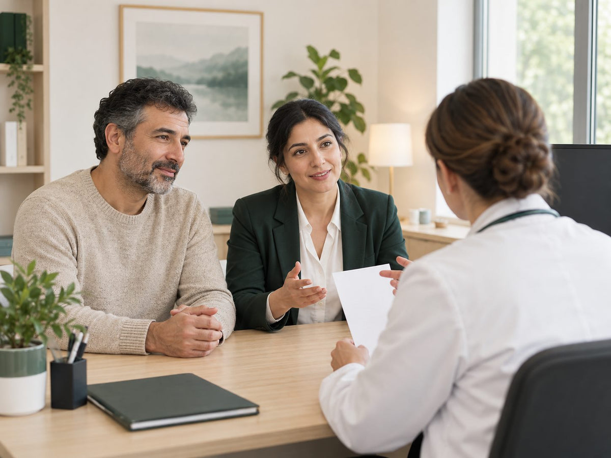 An interpreter beside a patient during a consultation