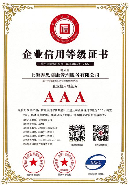 Enterprise credit rating AAA certificate